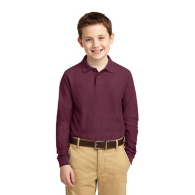 Youth Long Sleeve Silk Touch Polo Thumbnail