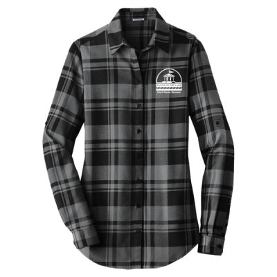 City Of Racine Embroidered - Ladies Plaid Flannel Tunic Thumbnail