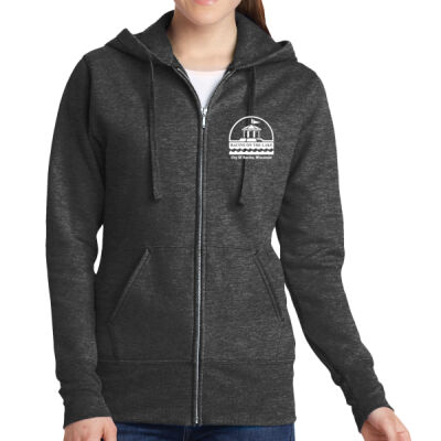 City Of Racine Embroidered - Ladies Core Fleece Full Zip Hooded Sweatshirt Thumbnail